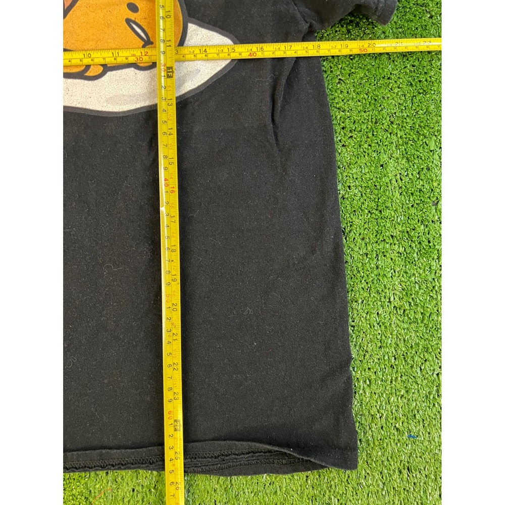 Sanrio Gudetama Leave Me‎ Alone Black Graphic T-Shirt Mens Medium Gildan Cotton - Picture 4 of 5